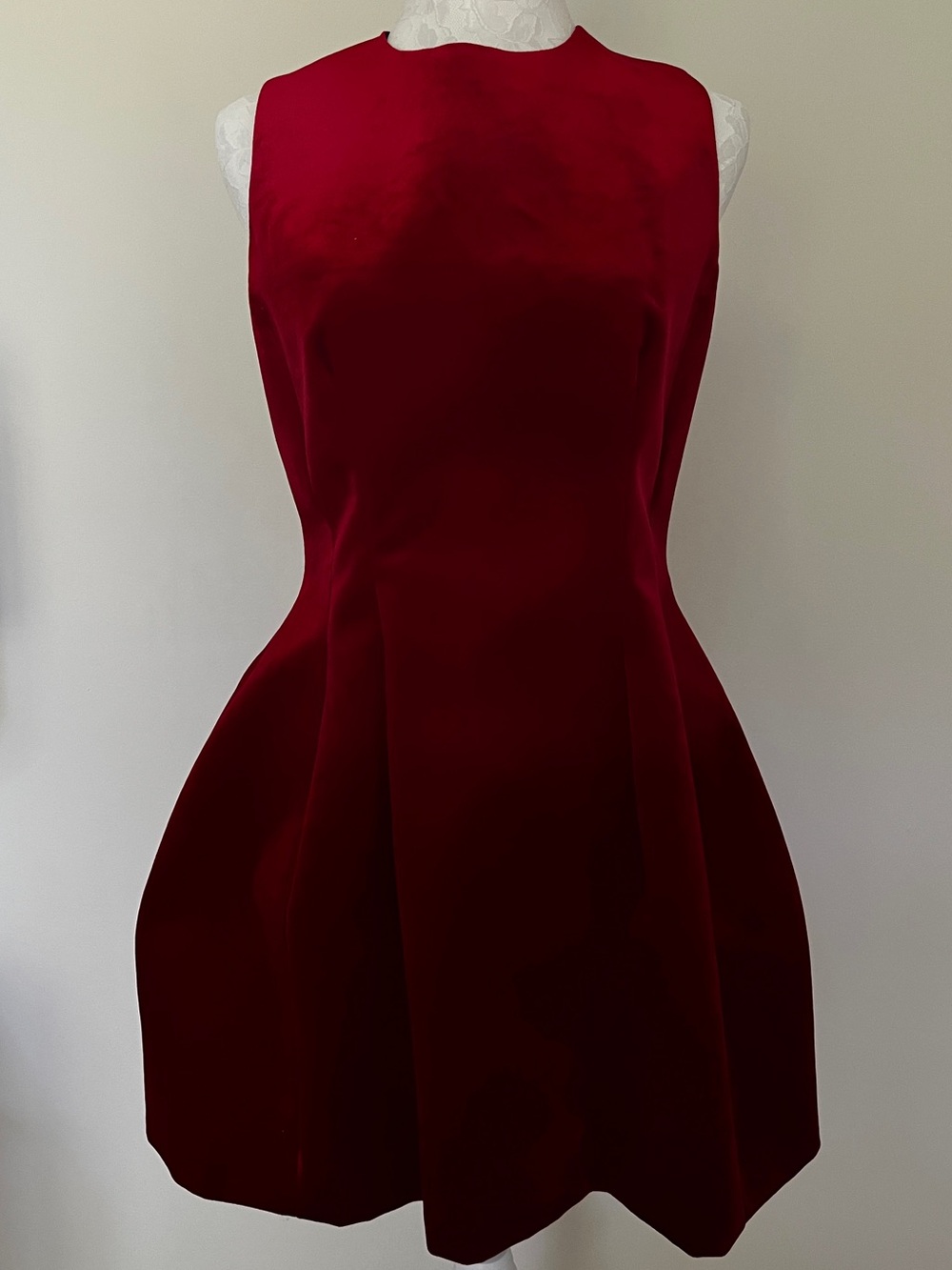 NWT Zara Red Velvet Sleeveless Mini Dress | Size Small